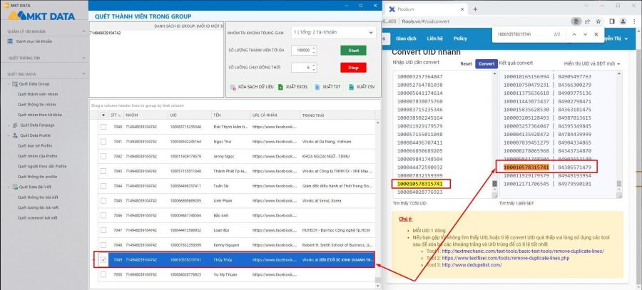 Phần mềm quét data khách hàng MKT Data