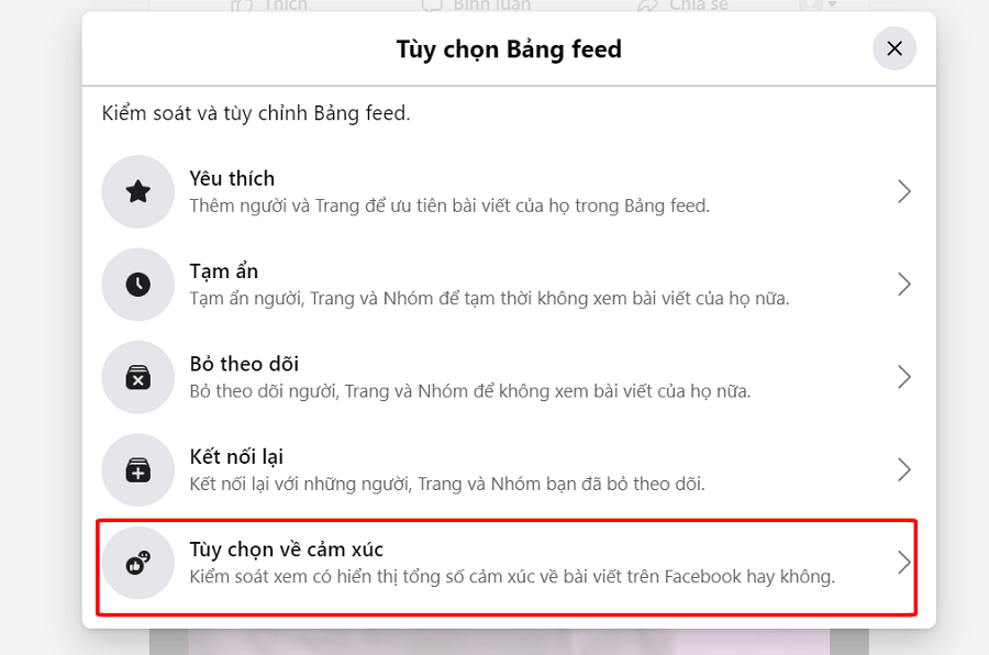 cách ẩn like facebook