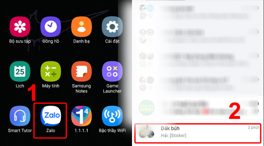 Vào Zalo và chọn nhóm mà bạn muốn phát trực tiếp