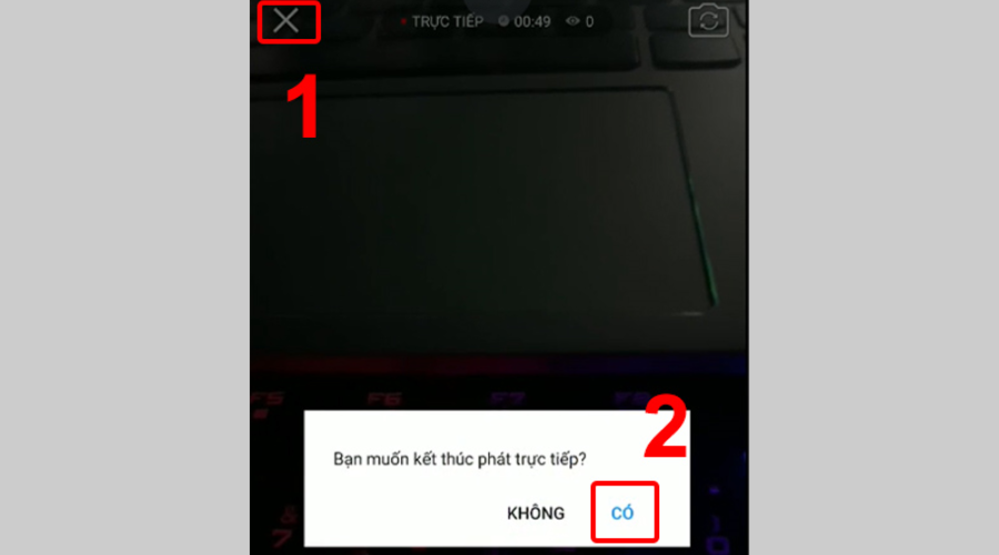 Dừng phát trực tiếp trên Zalo