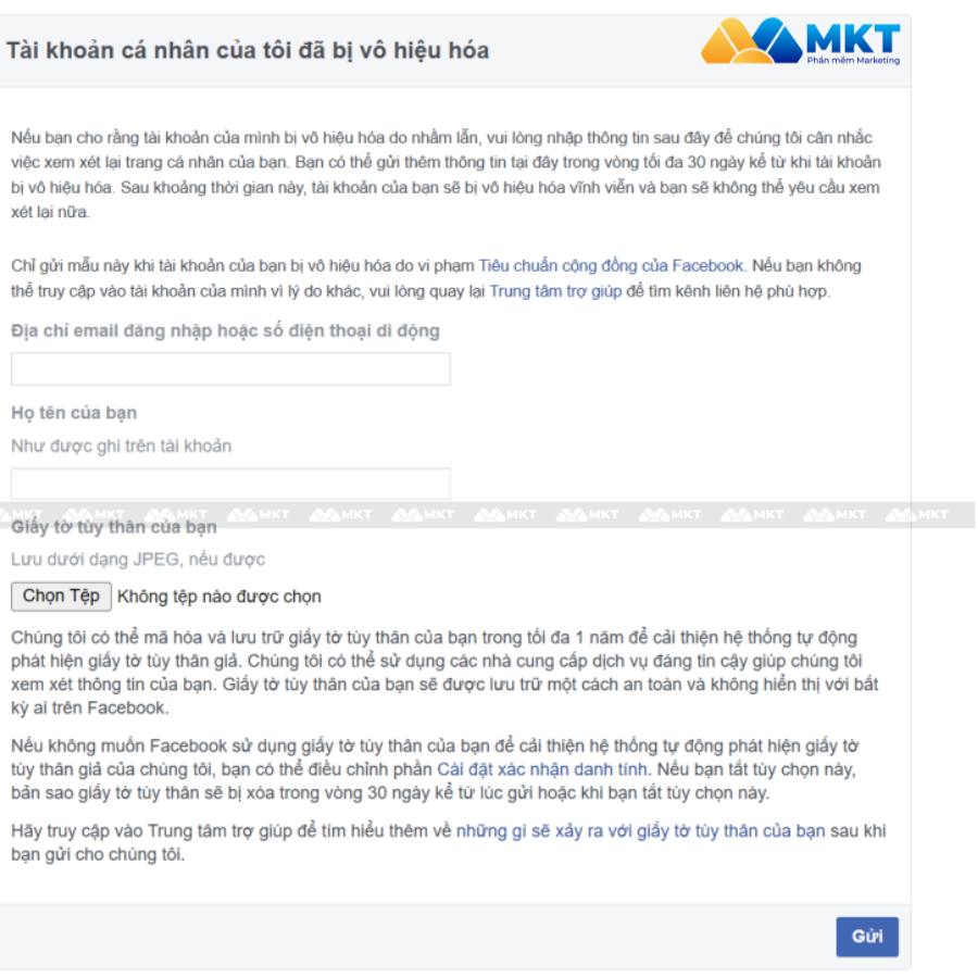 Khiếu nại lên trung tâm hỗ trợ Facebook