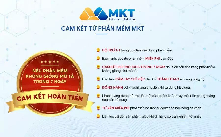 Cam kết khi mua Phần mềm MKT - Content AI