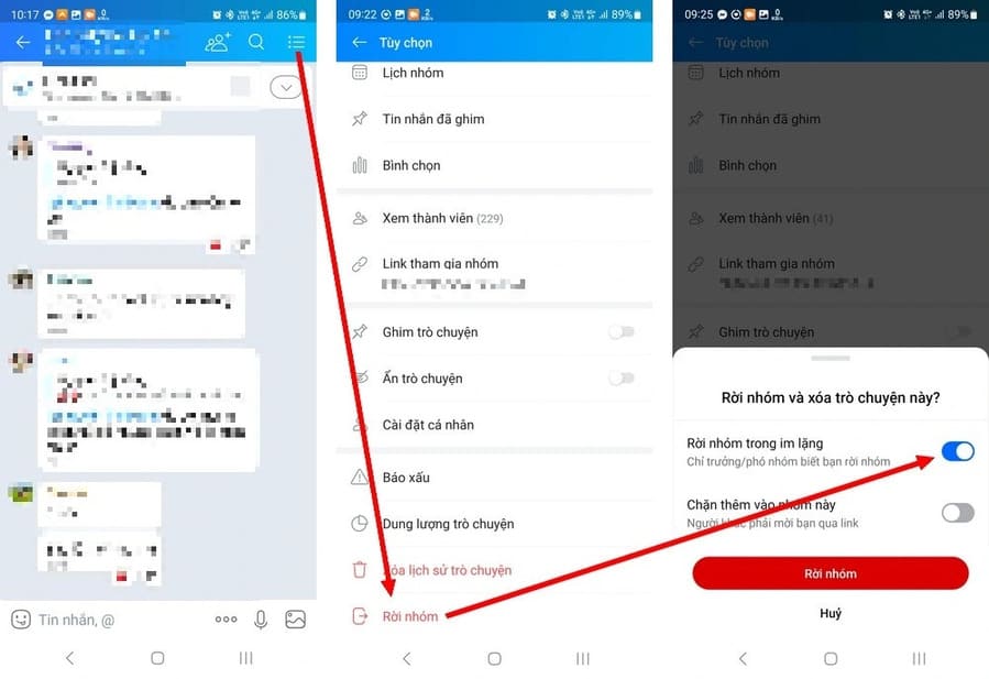 Cách out group Zalo không ai biết trên điện thoại