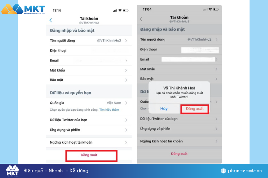 Cách đăng xuất tài khoản Twitter trên điện thoại