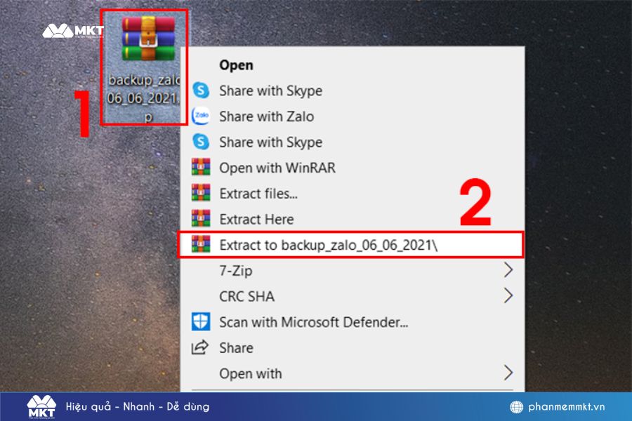 Bạn nhấn chuột phải và chọn Extract to để giải nén