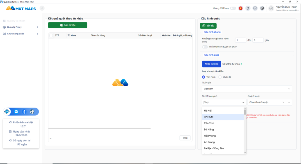 Chọn Khu Vực Cần Quét