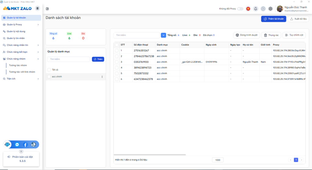 Nhập Nick Zalo Vào Phần Mềm