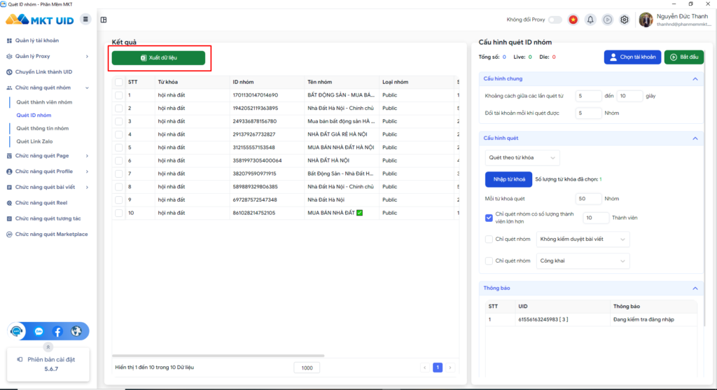 Xuất File Dữ Liệu Để Lưu Trữ Và Khai Thác