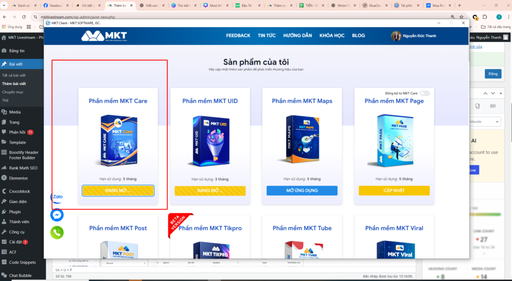 Cài đặt phần mềm