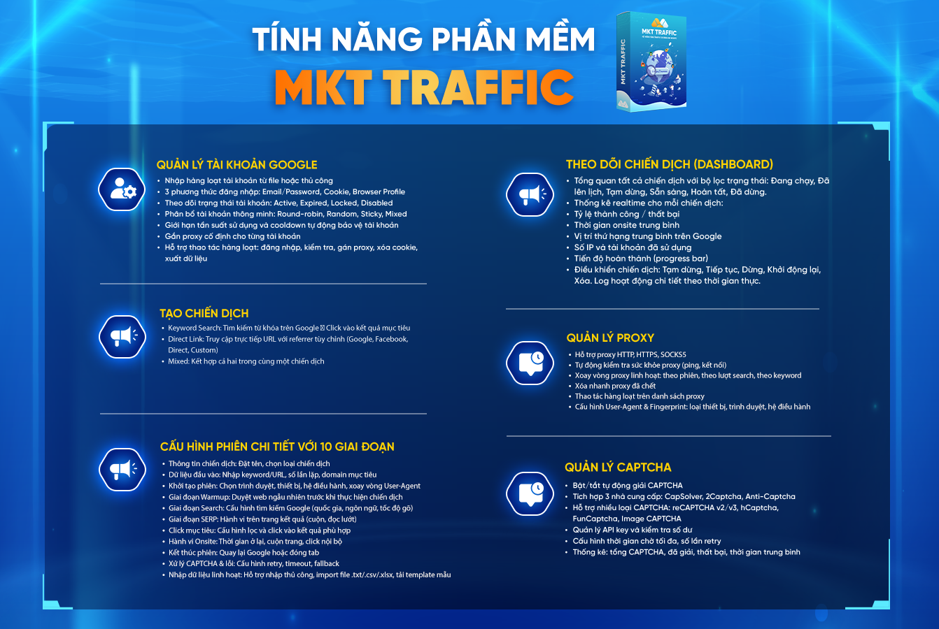 Tính năng phần mềm MKT Traffic