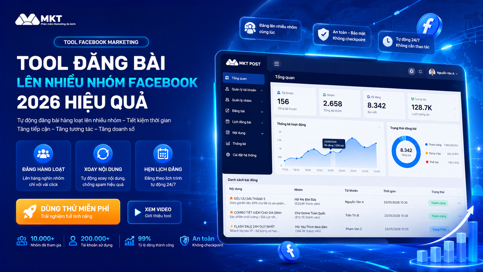Tool Đăng Bài Lên Nhiều Nhóm Facebook 2026