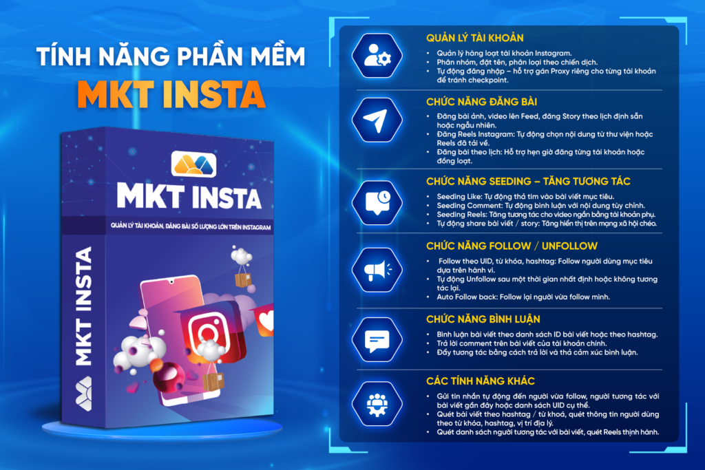 Tính năng phần mềm MKT Insta